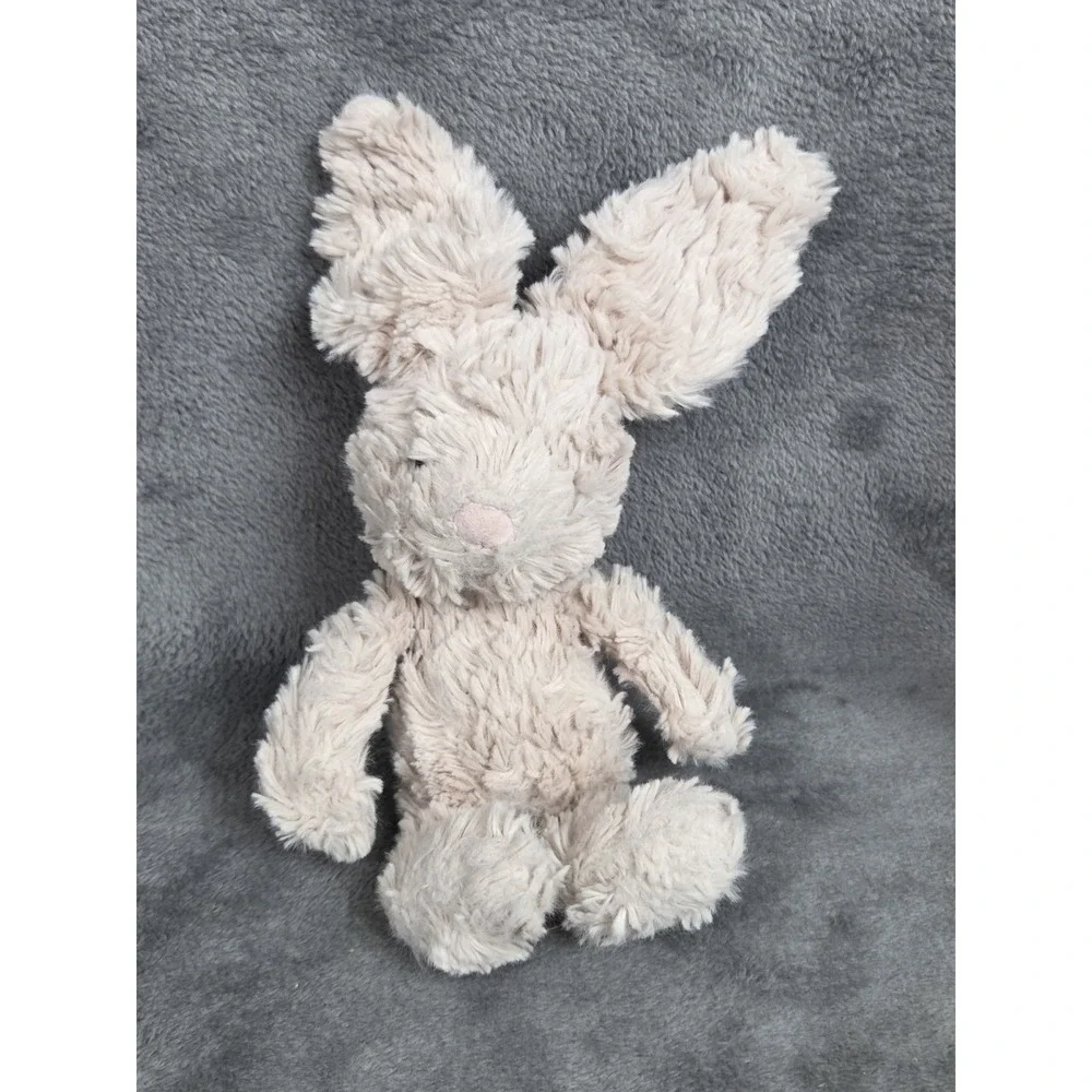 Jellycat Rare Squiggle Bunny Rabbit RETIRED Plush Stuffed Beige Cream 11